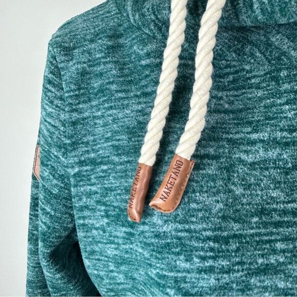 Naketano Fleece Teal Green Pullover Hoodie‎ with Drawstring - Picture 3 of 12